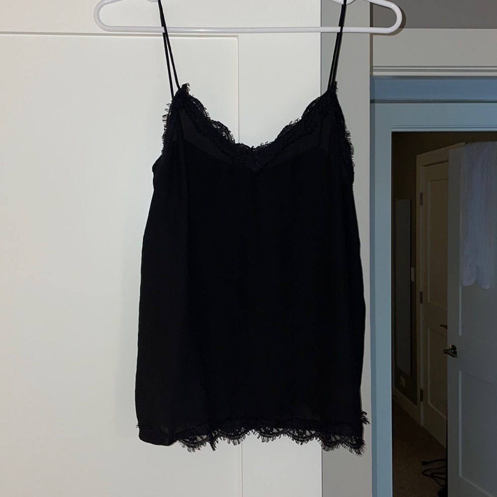 Black Lace Tank (silky material)